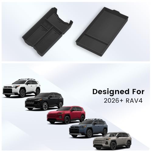 2026 RAV4 Console Organizer Compatible with [2PACK] 2026+ Toyota RAV4 Center Console Organizer, for 2026 Toyota RAV4 Upper Console Tray and Lower Console Insert Tray