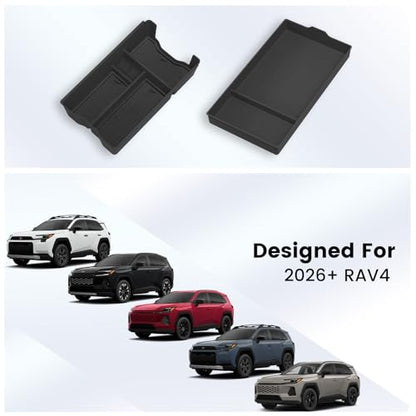 2026 RAV4 Console Organizer Compatible with [2PACK] 2026+ Toyota RAV4 Center Console Organizer, for 2026 Toyota RAV4 Upper Console Tray and Lower Console Insert Tray