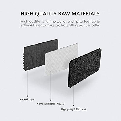 IKON MOTORSPORTS, Nylon Car Floor Mats Compatible with 2024-2025 Hyundai Kona Gas Only, OE Style Black Driver Passenger Car Carpets, Front Rear 4PCS Full Set