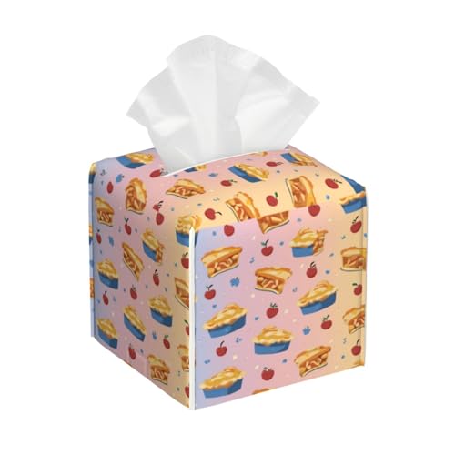 Cake Food Yummy Dessert Tissue Box Cover Square, Waterproof Leather Tissue Box Holder Portable Dispenser Modern Home Decoration for Bathroom Car Nightstand Vanity - color: Cake Food Yummy Dessert