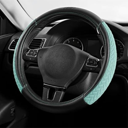 Skechers Steering Wheel Cover,Max Cushioning Leather Steering Wheel Cover Universal Fit 14" 1/2-15" Car Wheel Protector for Men Women Fit Suvs,Vans,Sedans,Car,Trucks,Mint - color: Mint