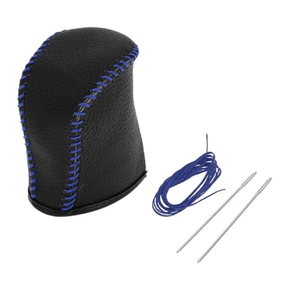 Gear Shift Knob Cover for Lexus NX300 2014-2021 Anti-Slip Pebbled Black Blue Stick Shifting Handle Protector Faux Leather 1 Pc