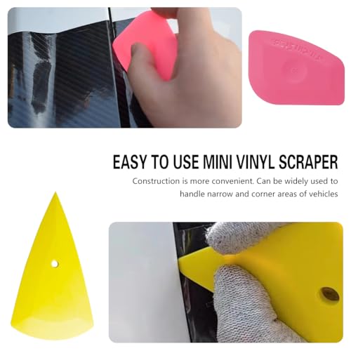 18PCS Car Window Tint Kit, Vehicle Glass Protective Film Wrapping Installation Set, Auto Vinyl Wrap Tinting Tools Included Squeegees, Felt Squeege, Cutting Knife with Blades