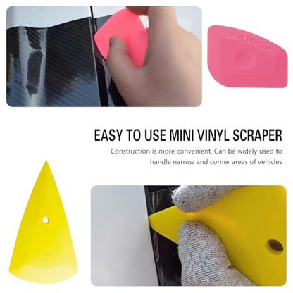 18PCS Car Window Tint Kit, Vehicle Glass Protective Film Wrapping Installation Set, Auto Vinyl Wrap Tinting Tools Included Squeegees, Felt Squeege, Cutting Knife with Blades