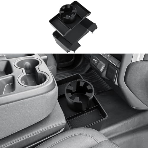 Center Console Tray For 2019-2026 Chevy Silverado/GMC Sierra 1500 & 2020-2026 Silverado/Sierra 2500 HD/3500 HD - Double Layer Storage Tray With Removable Cup Holder - Only Fit Split-Bench Front Seat - size: 2019-2026 Silverado/Sierra Oragnizer+Cup Holder