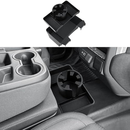 Center Console Tray For 2019-2026 Chevy Silverado/GMC Sierra 1500 & 2020-2026 Silverado/Sierra 2500 HD/3500 HD - Double Layer Storage Tray With Removable Cup Holder - Only Fit Split-Bench Front Seat - size: 2019-2026 Silverado/Sierra Oragnizer+Cup Holder