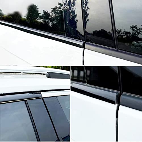 NANSH 16Ft Glossy Black Extra Thick Auto Molding Trim Universal Bumper Window Door Body Side Decorative Strip Scratch-Proof (Width: 1-9/16inch [40mm]) - size: Width: 1-9/16inch [40mm]