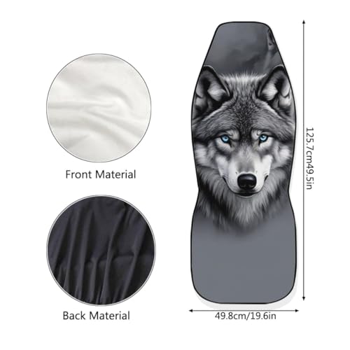 Pehede Car Seat Cover Grey Wolf Front for Cars, Easy to Install Cover Set, Accessories Auto Trucks Van SUV,2 Packs - color: Multi17