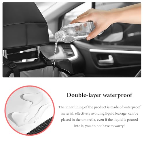 Car Foldable Trash Can, Bling Rhinestone Oxford Garbage Container Hanging Waterproof Organizer, Mini Crystal Dustbin Waste Basket Leakproof Trash Bin for Car Office Kitchen (White) - color: White