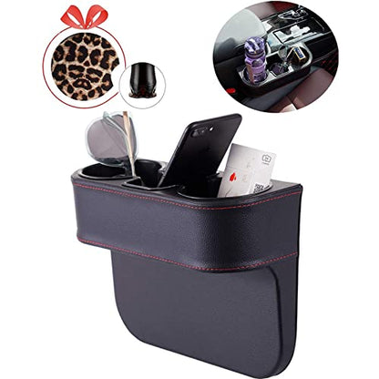 Car Seat Organizer Cup Drink Holders,Multifunctional Gap Filler Storage Box,Insert Organization Helps Reduce Distracted Driving&Holds Phone Mount Mug Bottle Cellphone Coaster Wallet Card (XBD-Black) - color: XBD-Black