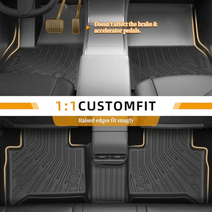 Floor Mats for Alfa Romeo Stelvio & Stelvio Quadrifoglio 2018-2025, Floor Mats for Stelvio Base Ti Veloce, 2 Row Floor Mats & Cargo Mat(with Subwoofer), TPE Anti-Slip Stelvio Mats Accessories - style: 6)2018-2025|Stelvio|Stelvio Quadrifoglio|Floor&Cargo M