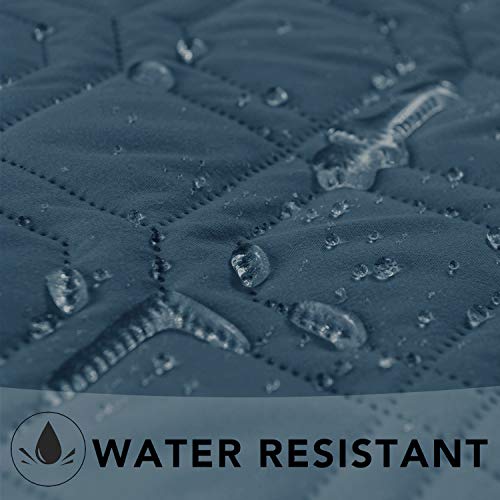 Ameritex Waterproof Dog Bed Cover Pet Blanket for Furniture Bed Couch Sofa Reversible - color: Navyblue+stoneblue, size: 30x53 Inch (Pack of 1)
