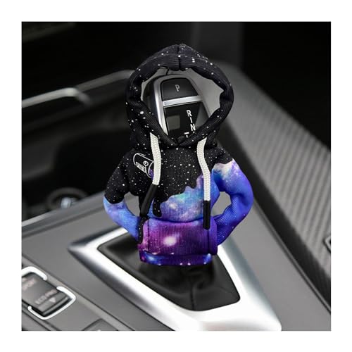 Ohleats Car Gear Shift Hoodie, Mini Funny Fashionable Automotive Gear Shifter Cover, Winter Warm Car Shift Knob Sweater Protector, Universal Interior Car Accessories for Decoration (Starry Sky) - color: Starry Sky