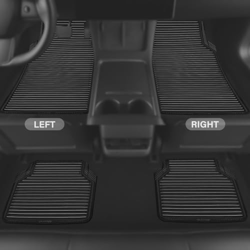 CAR PASS Black Rubber Car Floor Mats & Cargo Liners, All Weather Car Mats & Trunk Mats,Waterproof Automotive Floor Mats Trim to Fit for Most Cars Sedans SUVs Vans, Durable Heavy Duty Anti-Slip,Black - color: Black with cargo liner