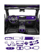 Hoolcar 21Pcs Full Set Interior Decoration Trim Kit for Jeep Wrangler JL JLU Gladiator JT 2024+ Central Control Panel Reading Light Air Conditioning Vent Cover Trim, Purple