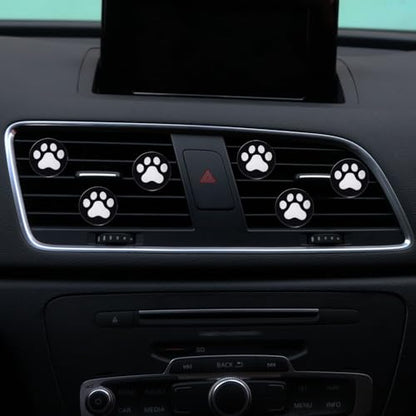 6 Pcs Black and White Dog Paws Air Vent Clips,Cute Dog paws Car Air Fresheners Vents Clips Diamond Vent Clip Car Interior Decor Charm Accessories Decoration for Women,Automotive Air Fresheners