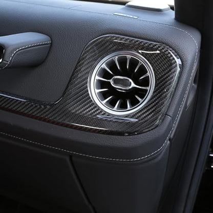 Real Carbon Fiber Interior Center Console Side Outlet Trend Decorative Strip for Mercedes-Benz G-Class W464 2019 to 2025 G350 G400 G500 (Black)
