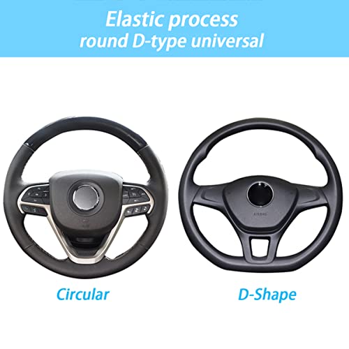 Moly Magnolia Elastic Stretch Steering Wheel Cover, Universal 15 Inch Automotive Steering Wheel Cover, Microfiber Breathable Anti-Slip Odorless Ice Silk, Warm in Winter Cool in Summer (Grass Green) - color: Grass Green