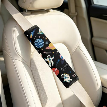 2 Pcs Seat Belt Cover for Kids, Space Car Seat Strap Pads for Children, Solar System Soft Car Seat Belt Cushion Pads for Boys and Girls Babies Adults - color: Universe