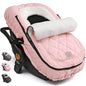 ACRABROS Car Seat Cover Baby: Winter Infant Carseat Canopy for Boy Girl Newborn, Zipper Peeping Window, Warm Cozy Cold Weather Waterproof Fitted, Pink - color: Pink