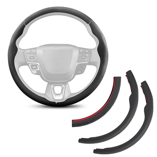 3 Piece Leather Steering Wheel Cover, 14.5 Inch 3 Pc Auto Car Steering Wheel Cover Universal Fit for Cars, SUVs (Black) - color: B-Black