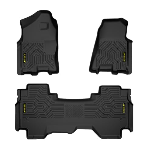 PIT66 Floor Mats Cargo Liners Compatible with 2019-2024 Dodge Ram 1500 Crew Cab New Body (NOT FIT Classic Models) Without Storage, (Heavy Duty) TPE 3-Piece Premium,Black Interior Accessories - size: Fit Dodge Ram 1500 Crew Cab New Body 2019-24 |3PCS