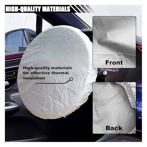 Car Steering Wheel Cover Sun Shade, Anti-Heat Steering Wheel Protector, Universal 18 Inch Auto Steering Wheel Sun Block Cover, Steering Wheel Shield Accessories for Most Car Truck SUV (Silver) - color: Silver