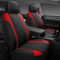 Skechers Seat Covers Contour Foam Cozy Fit,Leather Car Seat Covers, Car Seat Covers Front Seats Airbag Compatible, Universal Automotive Comfort for Most Cars, Vans, Trucks, SUV,Red