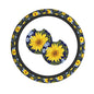 Sunflower Steering Wheel Cover with 2 Car Coasters Non Slip Neoprene for Women Men Universal 15 Inch