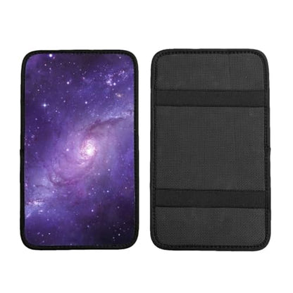 Galaxy Auto Center Console Armrest Cover Pad, Universal Fit Waterproof Comfort Car Armrest Cushion for Most Vehicle SUV Truck - color: Purple Galaxy