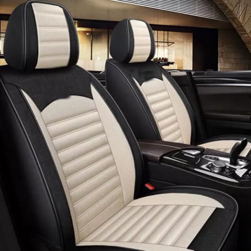 Custom Car Seat Covers for Mercedes Benz A B C CLA CLS CLK GLE GLS GLA GLK GL ML G S GLC SL CL SLC R SLK etc...Easy to Install car Cover (Black Beige （Linen）) - color: Black Beige （linen）