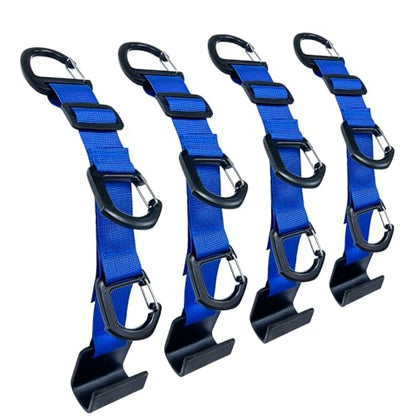 Car Headrest Hooks, Backseat Storage Organizer Hangers, Universal Vehicle Seat Back Hooks, 4 Pack (darkblue) - color: darkblue