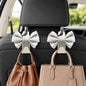 2 Pack Car Purse Hooks, Cute Bow Car Seat Headrest Hook Hanger for Purses and Bags.(white) - color: white
