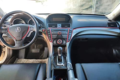 16Ft Solid Red Car Motor Bike Self-Adhesive Exterior and Interior Molding Trim Universal Dashboard Bumper Window Door Body Side Decorative Strip Scratch-Proof (Width: 1/4 inch (6mm)) - style: Width: 1/4 inch (6mm)
