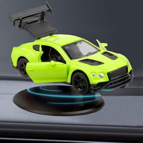 Car Dashboard Drift Spin Ornament, Alloy Rotating Car Model Decoration, Classic Cool Mini Auto Dash Interior, Follow Drift When Vehicle Turns (Green) - color: Green