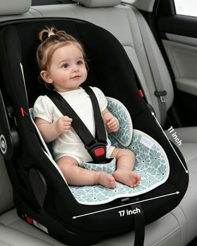 2 Pack Waterproof Baby Piddle Pads Carseat Potty Training Car Seat Protector, Waterproof Infant Car Seat Liner Cover to Prevent Pee, Leakproof and Washable (Green Flower) - color: Green Flower