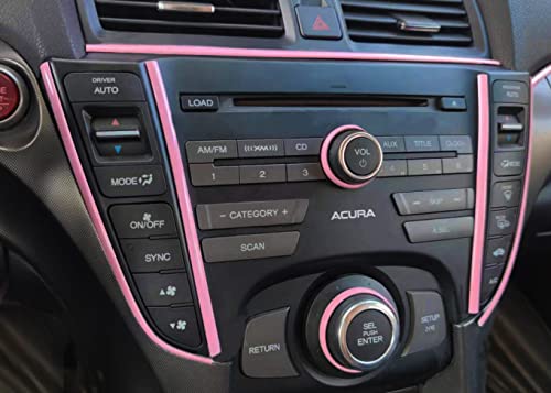 16Ft Soft Pink Car Motor Bike Self-Adhesive Exterior and Interior Molding Trim Universal Dashboard Bumper Window Door Body Side Decorative Strip Scratch-Proof (Width: 3/4 inch (20mm)) - style: Width: 3/4 inch (20mm)