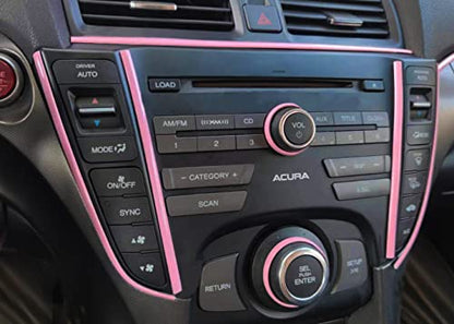 16Ft Soft Pink Car Motor Bike Self-Adhesive Exterior and Interior Molding Trim Universal Dashboard Bumper Window Door Body Side Decorative Strip Scratch-Proof (Width: 3/4 inch (20mm)) - style: Width: 3/4 inch (20mm)