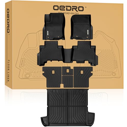 OEDRO Floor Mats Cargo Liner Fit for 2013-2024 Toyota 4Runner 5-Seater, Custom Fit TPE All Weather Floor Liners Trunk Mat with Backrest Mat for 4Runner Accessories, Car Mat Full Set, Black - style: 13-24 4Runner Full Set W/ Backrest Mat 5 Seats