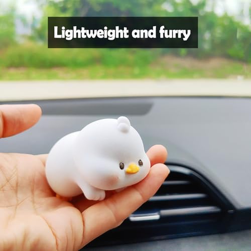 Cute Furry Animal Rear View Mirror Accessories, Car Dashboard Ornament Center Screen Decoration Rearview Mirror Charm, Car Accessories Interior Decor for Women/Men (Duck) - style: Duck