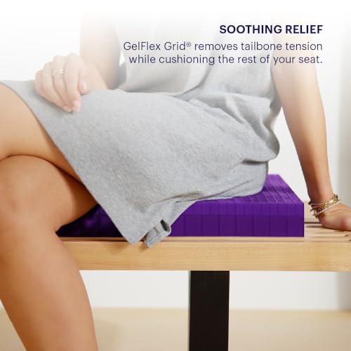 Purple Double Seat Cushion | Pressure Reducing Grid Designed for Ultimate Comfort | Designed for Office Chairs | Made in The USA - size: Double
