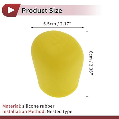 Gear Shift Knob Cover Universal for Car SUV Truck RV Insert Stick Shifting Handle Protector Silicone Yellow