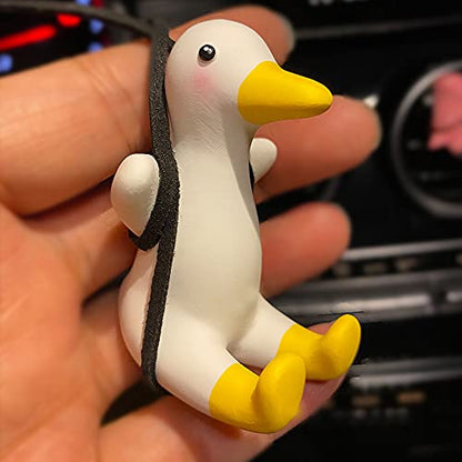 Cute Swinging Duck Car Mirror Hanging Accessories Fun Interior Rearview Mirrors Decoration (Duck)