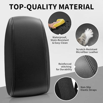 Center Console Armrest Cover Compatible with Toyota Corolla 2014-2019 Accessories, Premium Leather Arm Rest Cover Pad, Car Middle Console Cover (Black) - size: 2014-2019 Toyota Corolla