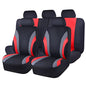 CAR PASS Line Rider Sporty Cloth 11PCS Universal Fit Car Seat Cover -100% Breathable with 5mm Composite Sponge Inside,Airbag Compatible,3zipper Bench(Full Set, Black and Red) - color: Black and Red, size: Full Set