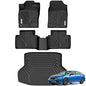 YITAMOTOR Floor Mats & Cargo Mats Fit for 2016-2021 Honda Civic Sedan (Not for Hatchback/Coupe), TPE All Weather Floor Liner for Honda Civic, 1st & 2nd Rows, Black - style: 16-21 civic 1st&2rd