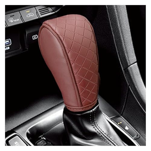 Car Leather Gear Shift Cover, Anti-Slip Breathable Gear Stick Shift Knob Cover, Waterproof Shifter Lever Protector, Universal Car Interior Decorative Accessory for Cars Trucks SUVs (Burgundy) - color: Burgundy