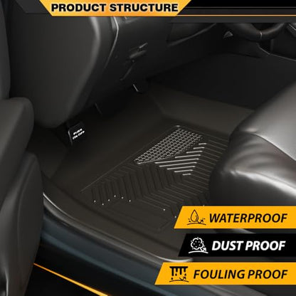 TPE Floor Mats Fit Hyundai Kona 2018-2023 (NOT Fit Electric Models) 1st & 2nd Row Truck Accessories Cargo Liners All Weather Protection 3PCs Black Alfombras para Carro - size: Fit Kona 2018-2023 | Black 3PCS