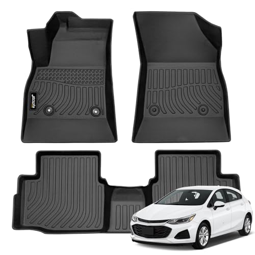 Jenofa-Floor Mats for Chevy Cruze 2016-2019 (Not for 2016 Cruze Limited) Car Mat for Chevrolet Cruze Waterproof All Weather Floor Mats Custom Fit Accessories Black - style: 45|For cruze|2016-2019|Mat