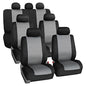 FH Group Car Seat Covers Three-Row 7 Seater Neoprene Waterproof Car Full Set Seat Covers, Airbag Ready and Split - Fit Most Car, Truck, SUV, or Van (Gray/Black) - color: Gray, style: 3 Row 7 Seater